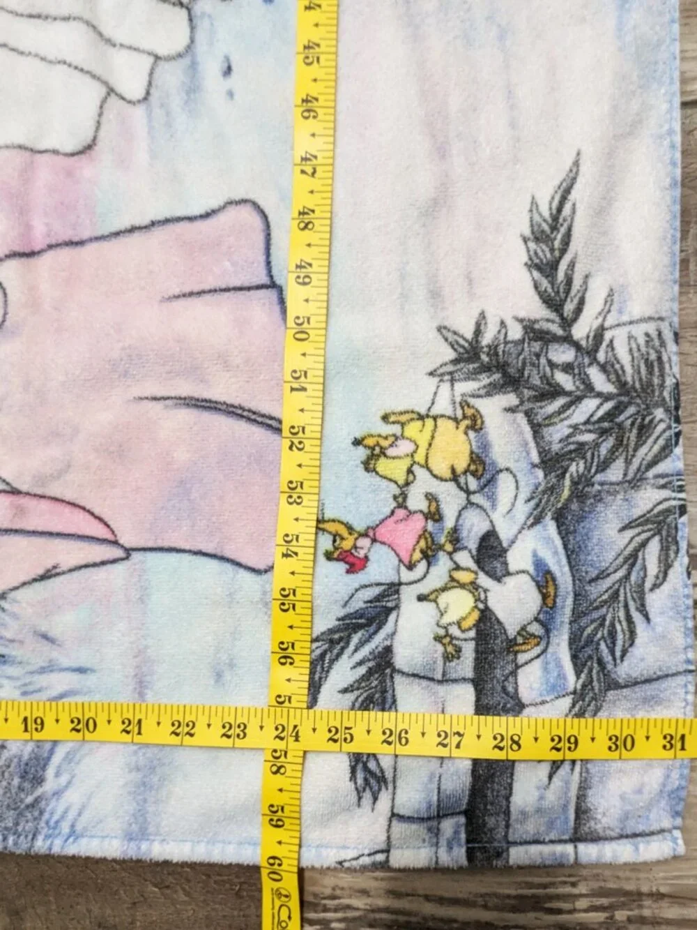 Disney Cinderella Fairy Godmother Beach Towel 90s RARE Dress Scene Flaws